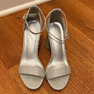Amazon Shimmering Silver Heels